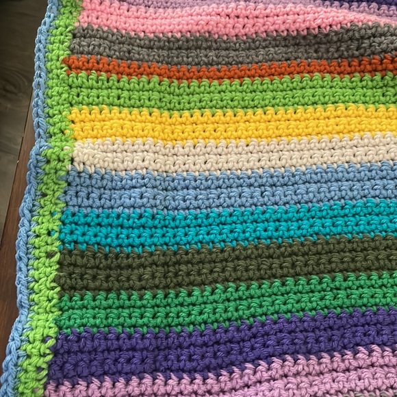 Blanket For One- Multi-Colors- Use for Favorite Chair-or Crib- New Crocheted - Picture 3 of 7